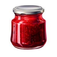 AI generated Jar of Homemade Jam on transparent background PNG image