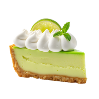 AI generated Slice of Key Lime Pie on transparent background PNG image