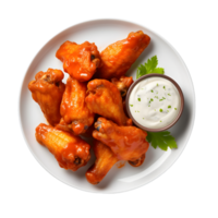 AI generated Plate of Buffalo Chicken Wings on transparent background PNG image