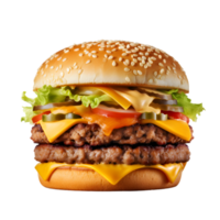 AI generated Hamburger with Cheese on transparent background PNG image