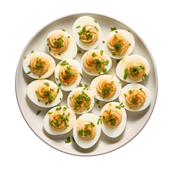 AI generated Plate of Deviled Eggs on transparent background PNG image
