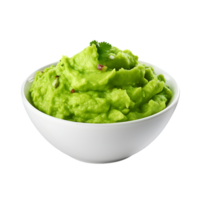 ai generado cuenco de guacamole en transparente antecedentes png imagen