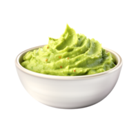 ai generiert Schüssel von Guacamole auf transparent Hintergrund png Bild