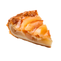 ai generado manzana tarta rebanada en transparente antecedentes png imagen