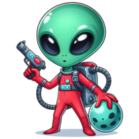 AI generated alien monster cartoon on transparent background png