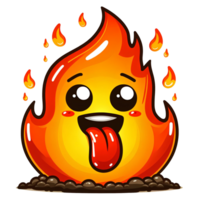 AI generated fire cartoon on transparent background png