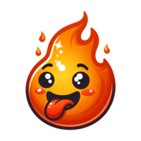 ai generado fuego dibujos animados en transparente antecedentes png