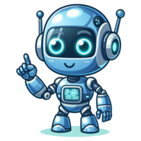 ai generado ai robot dibujos animados en transparente antecedentes png