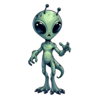 AI generated alien monster cartoon on transparent background png