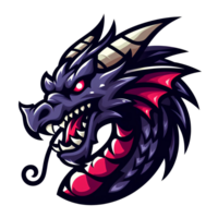 ai généré dragon tête mascotte. dessin animé style. sur transparent Contexte png