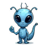 AI generated alien monster cartoon on transparent background png