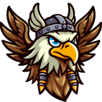 AI generated eagle head. cartoon style. on transparent background png