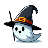 AI generated halloween ghost. cartoon style. on transparent background png