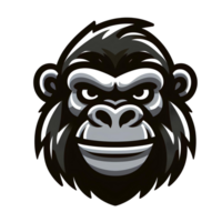 AI generated gorilla Head. cartoon style. on transparent background png