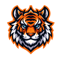 AI generated mascot tiger Head. cartoon style. on transparent background png