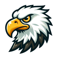 AI generated eagle head. cartoon style. on transparent background png