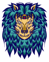 illustration de une les Lions diriger. parfait pour autocollants, logos, Icônes, affiche éléments, bannières, vêtements, Chapeaux. png