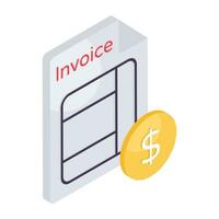 An icon design of shopping bill vector