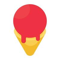 un sabroso icono de hielo crema cono vector