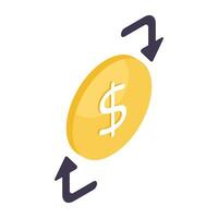 An editable design icon of currency exchange vector