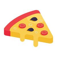 icono de diseño editable de rebanada de pizza vector