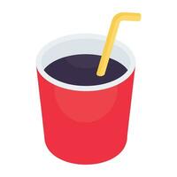 jugo vaso icono, editable vector