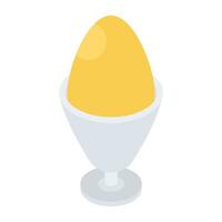 Boiled egg icon, editable vector