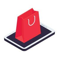 Modern design icon of mobile shopping vector