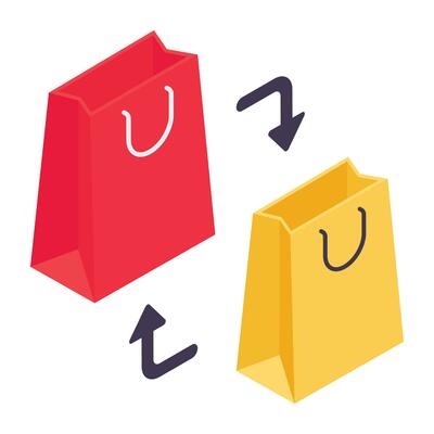 Trendy vector design of shopping bag