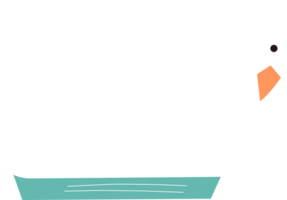 une mignonne cygne bateau png