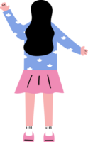 a girl wave her hand png