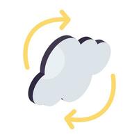 Unique design icon of cloud update vector