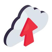 Modern design icon of cloud upload vector