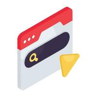 A isometric design icon of search box vector