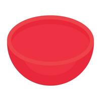 Conceptual isometric design icon of bowl vector