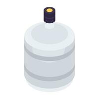 Conceptual isometric design icon of water gallon vector