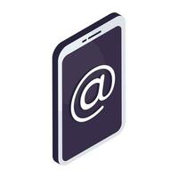 A unique design icon of mobile email vector