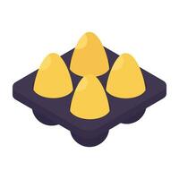 Egg tray icon, editable vector