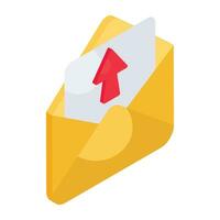 A unique design icon of mail upload vector