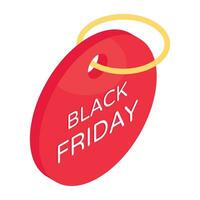 Unique design icon of black friday tag vector