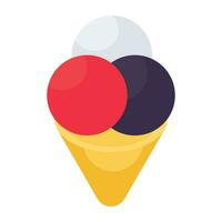 A yummy icon of ice cream cone vector