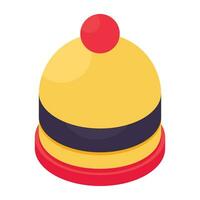 An editable design icon woolen cap, headwear accessory vector