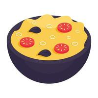 Curry bowl icon in trendy design vector