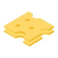 An icon design of cheese block vector