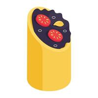 un boca riego icono de shawarma vector