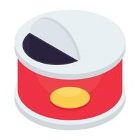 An icon design of canned food, editable vector