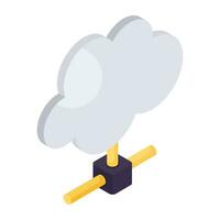 Trendy isometric design icon of network cloud vector