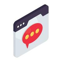 Modern isometric design icon of web chatting vector