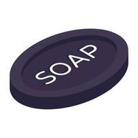 A creative design icon of soap available for instant download vector