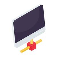 Liquid crystal display, LCD icon in isometric design vector